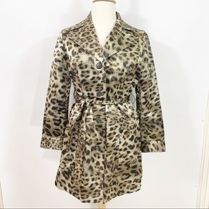 Jones New York Ladies 1X Animal Print Trench